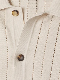 Regular Fit Ladder-Knit Cotton Shirt