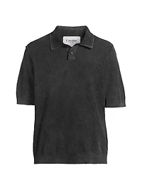 Rice Stitch Garment-Dyed Polo Shirt