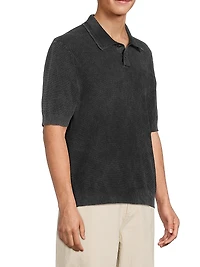 Rice Stitch Garment-Dyed Polo Shirt