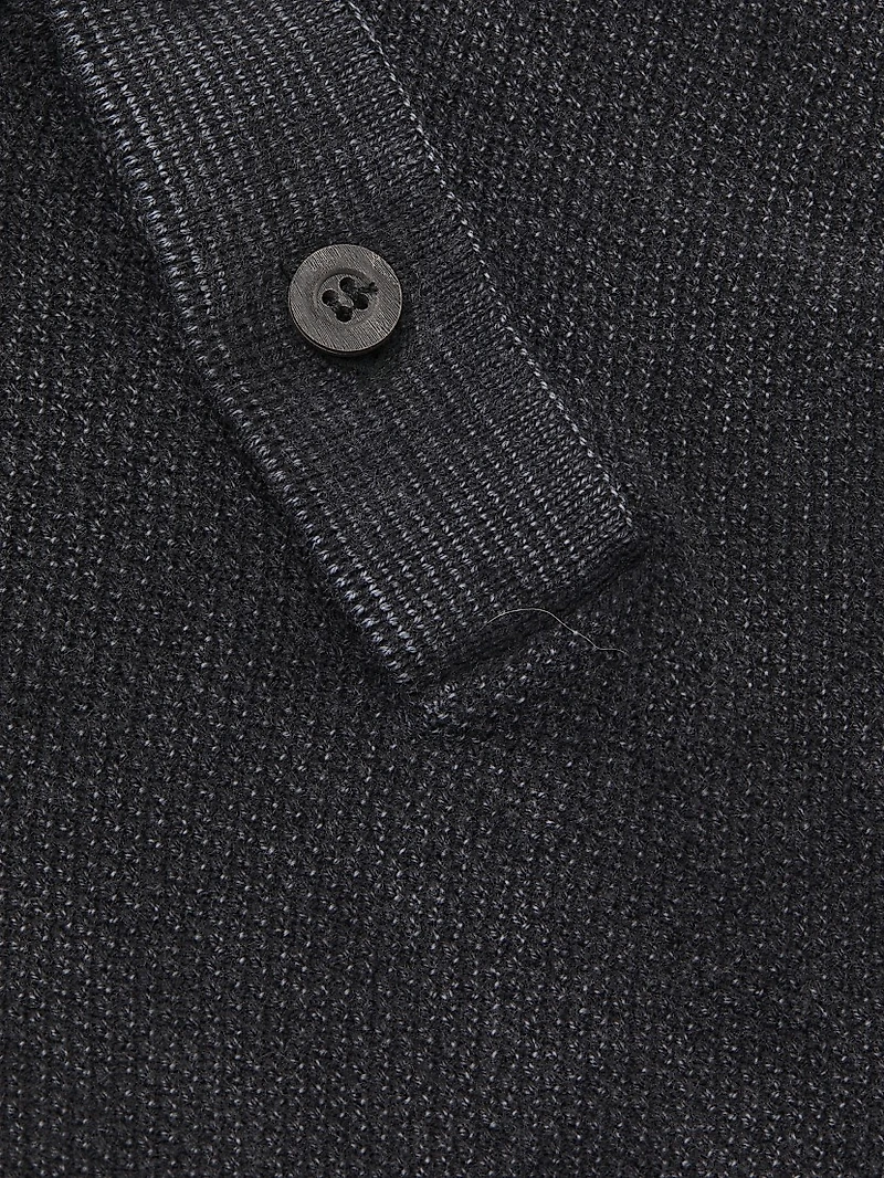 Rice Stitch Garment-Dyed Polo Shirt