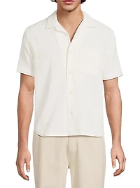 Basket Weave Cotton Camp Shirt