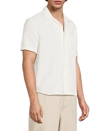 Basket Weave Cotton Camp Shirt
