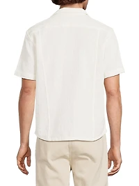 Basket Weave Cotton Camp Shirt