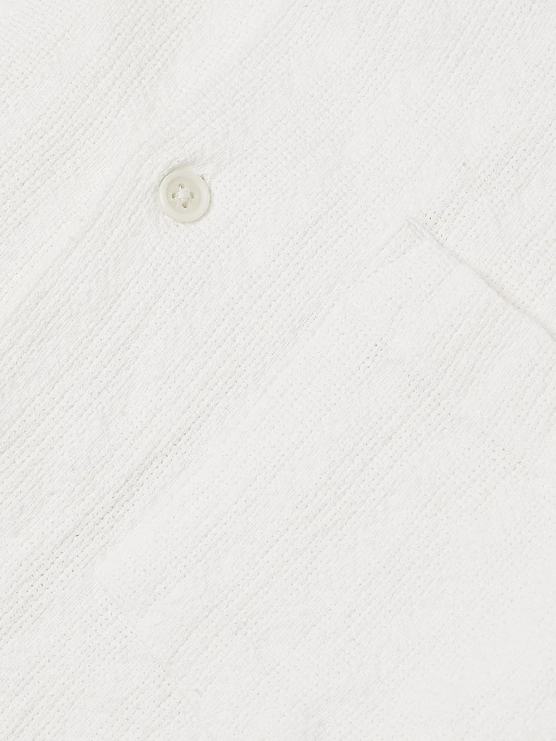 Basket Weave Cotton Camp Shirt