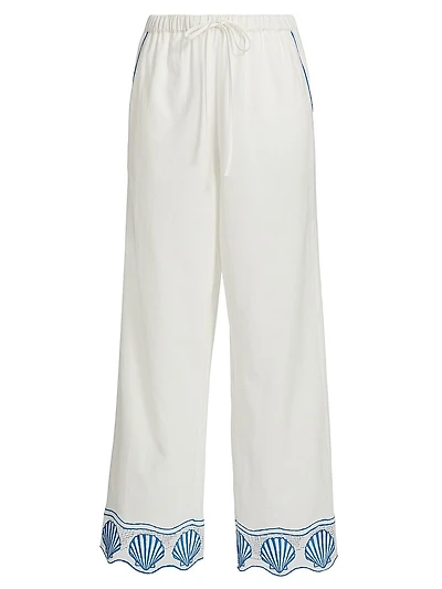 Tildi Cotton-Blend Straight-Leg Pants