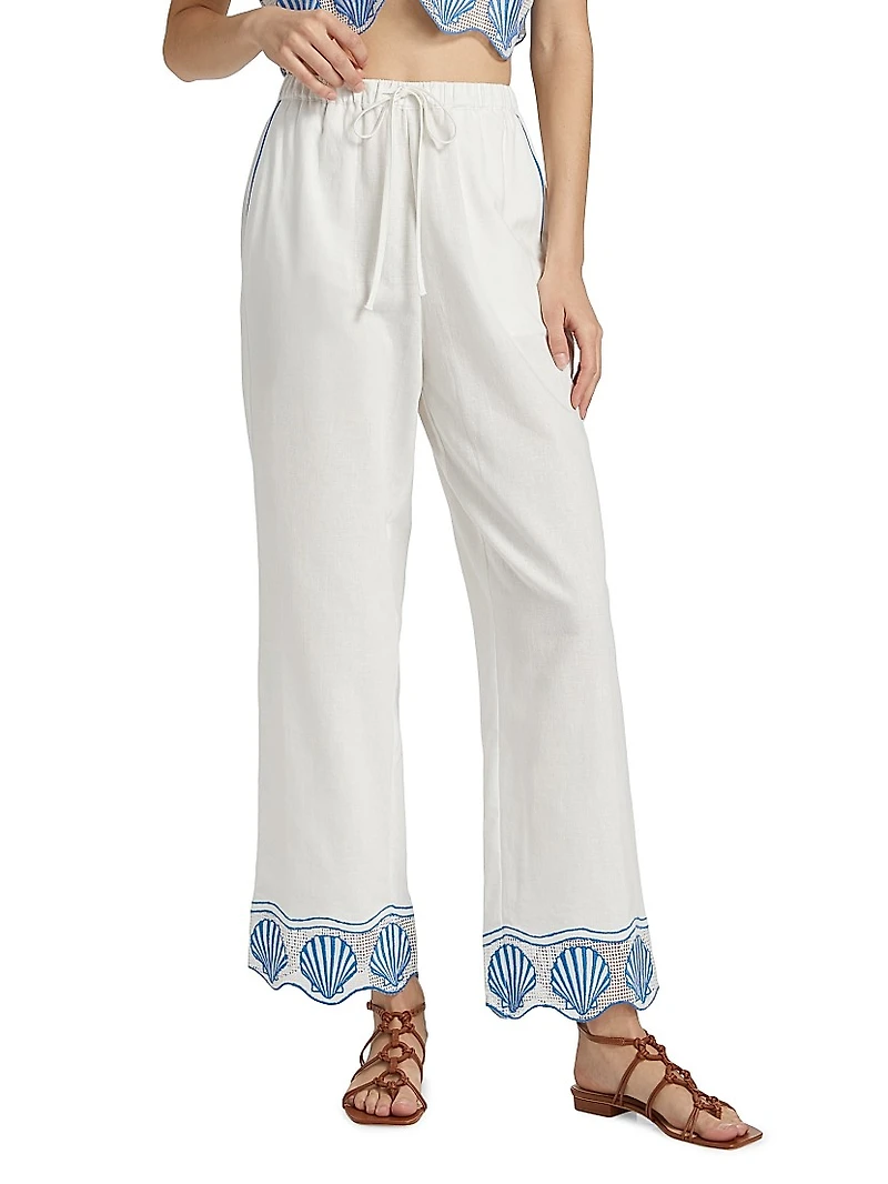 Tildi Cotton-Blend Straight-Leg Pants