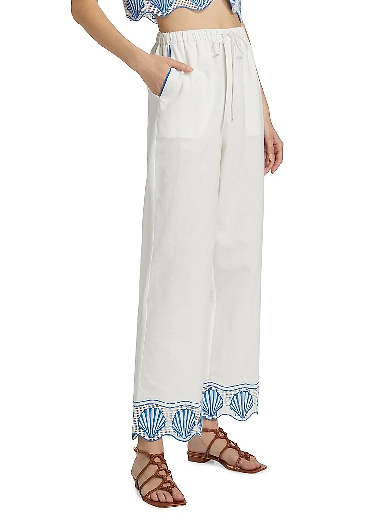Tildi Cotton-Blend Straight-Leg Pants