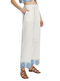 Tildi Cotton-Blend Straight-Leg Pants