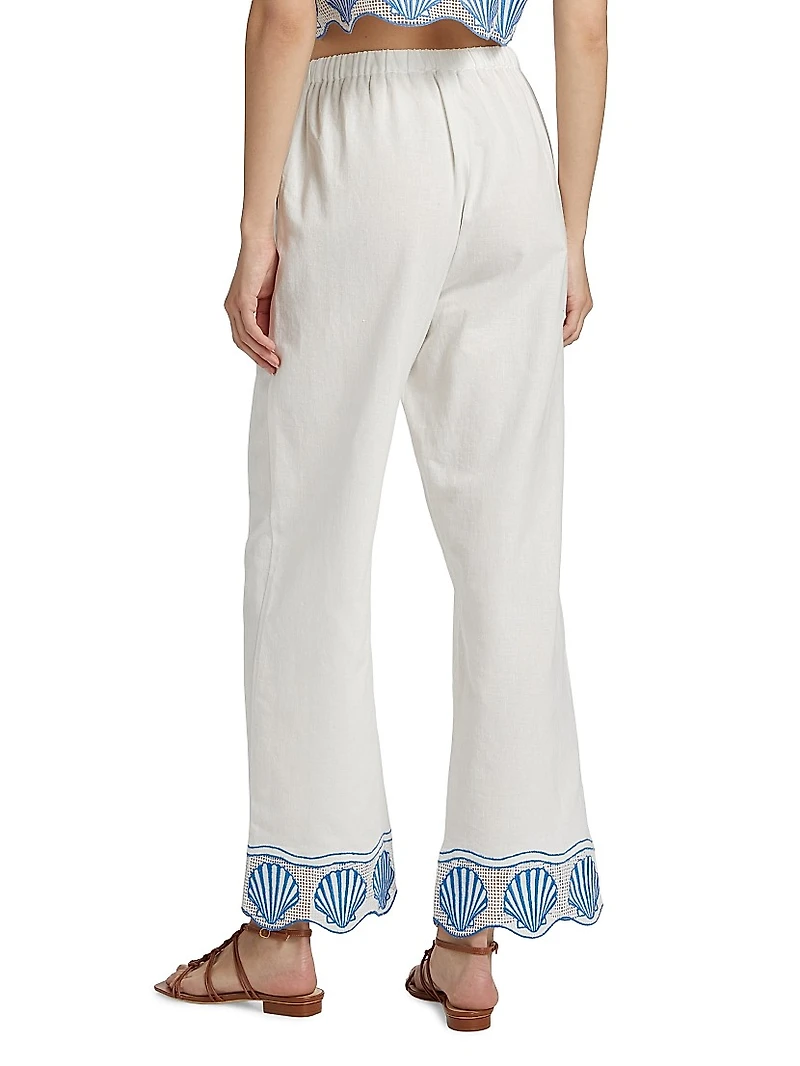 Tildi Cotton-Blend Straight-Leg Pants