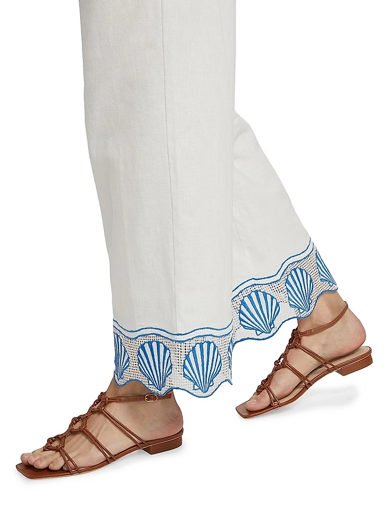 Tildi Cotton-Blend Straight-Leg Pants