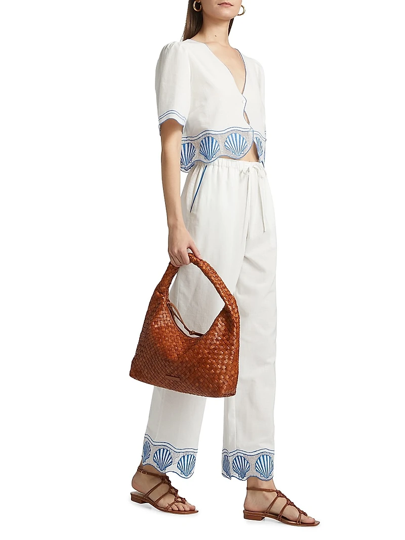 Tildi Cotton-Blend Straight-Leg Pants