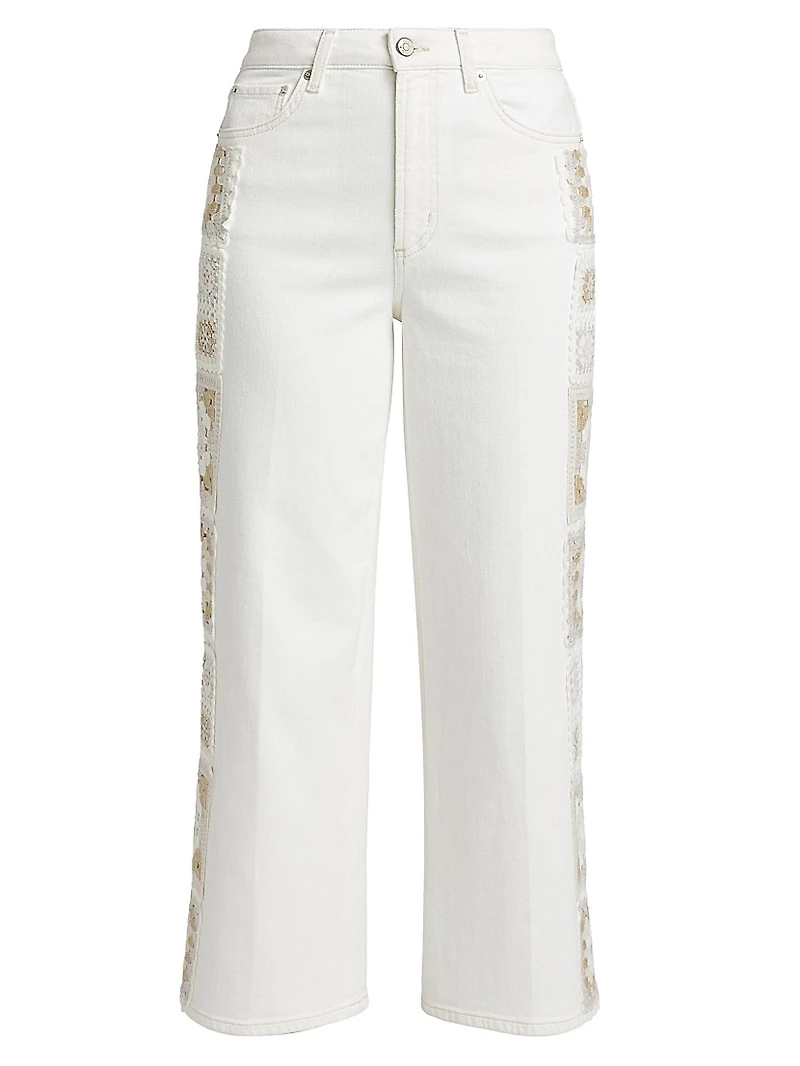 Getty Embroidered Crop Jeans
