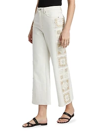 Getty Embroidered Crop Jeans