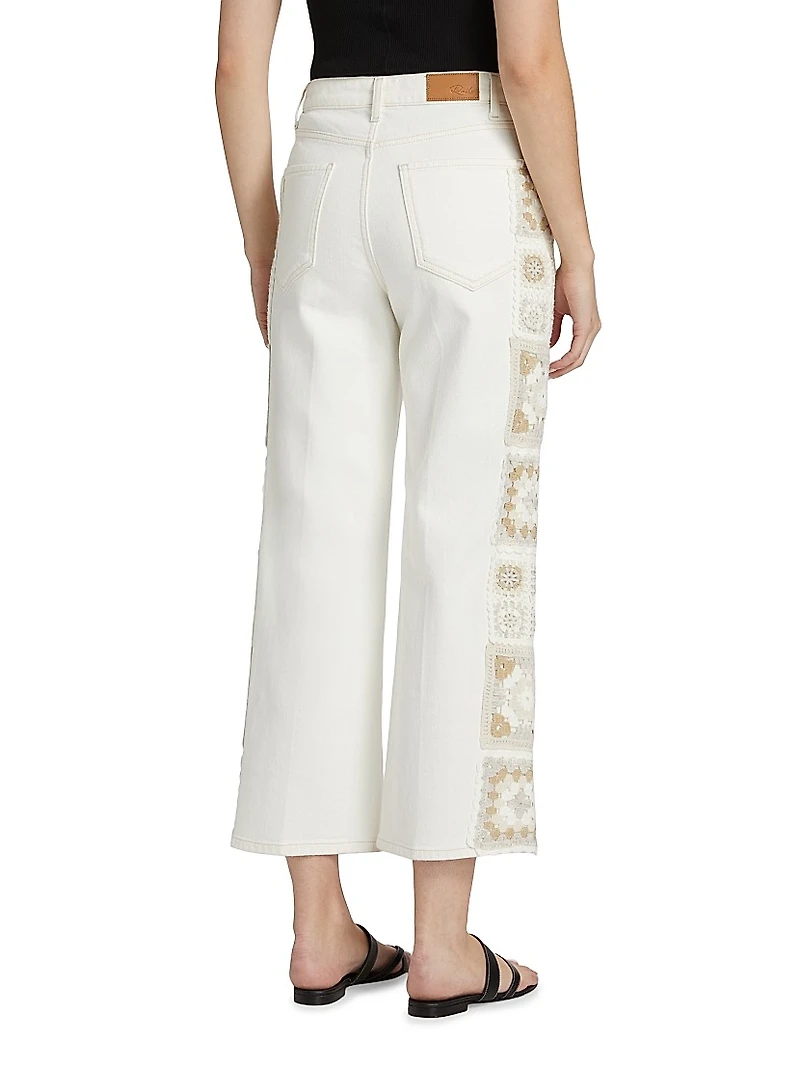 Getty Embroidered Crop Jeans