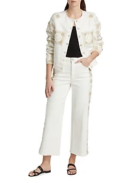 Getty Embroidered Crop Jeans