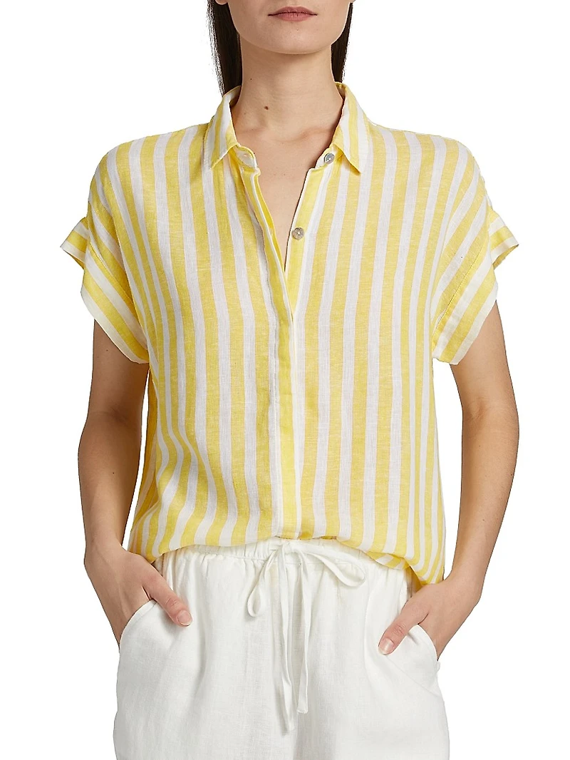 Jamie Striped Linen-Blend Shirt