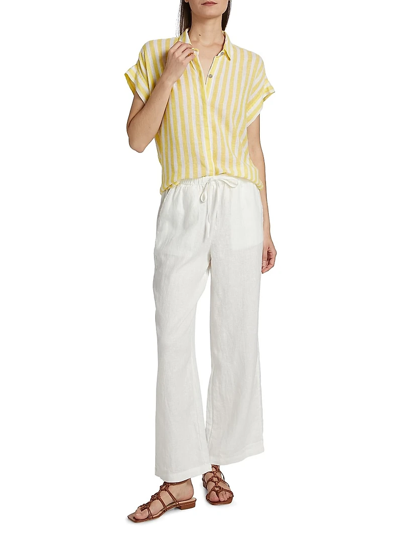 Jamie Striped Linen-Blend Shirt