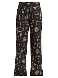 Brendon Abstract Cotton Straight Pants
