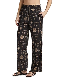 Brendon Abstract Cotton Straight Pants