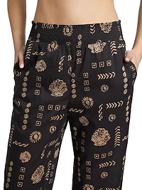 Brendon Abstract Cotton Straight Pants
