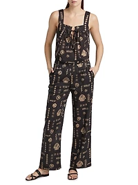Brendon Abstract Cotton Straight Pants