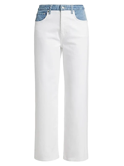 Del Mar Stretch-Denim Straight Jeans
