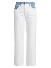 Del Mar Stretch-Denim Straight Jeans