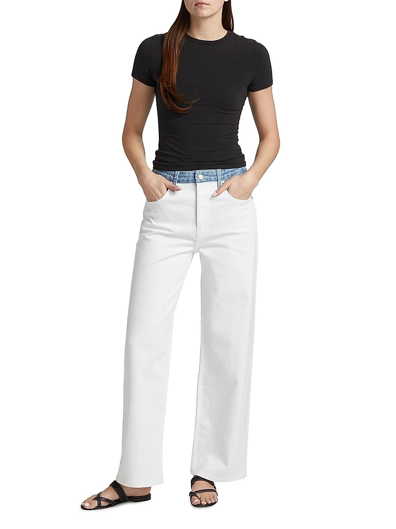 Del Mar Stretch-Denim Straight Jeans