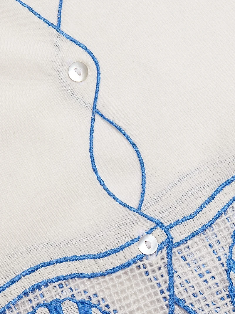 Venice Embroidered Cotton-Linen Top