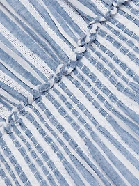 Loulou Striped Linen-Blend Midi-Dress