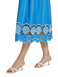 Murano Embroidered-Cotton Midi-Dress