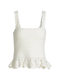 Estefania Cotton-Blend Knit Top