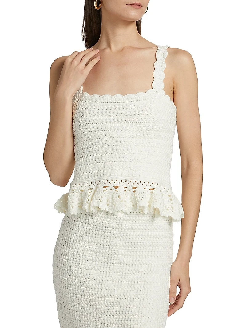 Estefania Cotton-Blend Knit Top