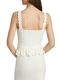 Estefania Cotton-Blend Knit Top