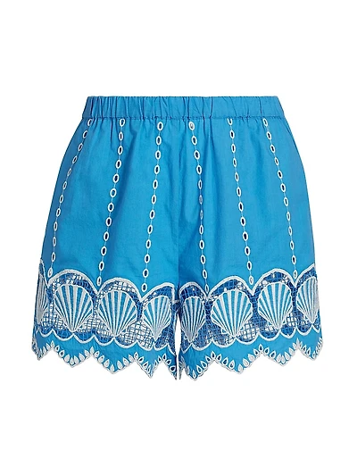 Mai Embroidered Cotton Shorts