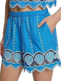 Mai Embroidered Cotton Shorts