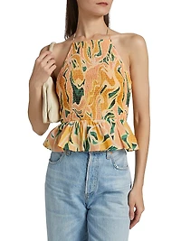 Gwendolyn Abstract Cotton Sleeveless Top