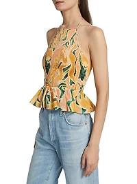 Gwendolyn Abstract Cotton Sleeveless Top