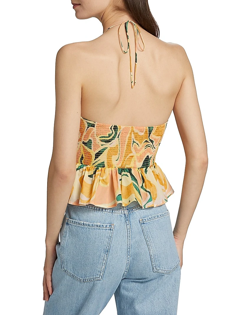 Gwendolyn Abstract Cotton Sleeveless Top