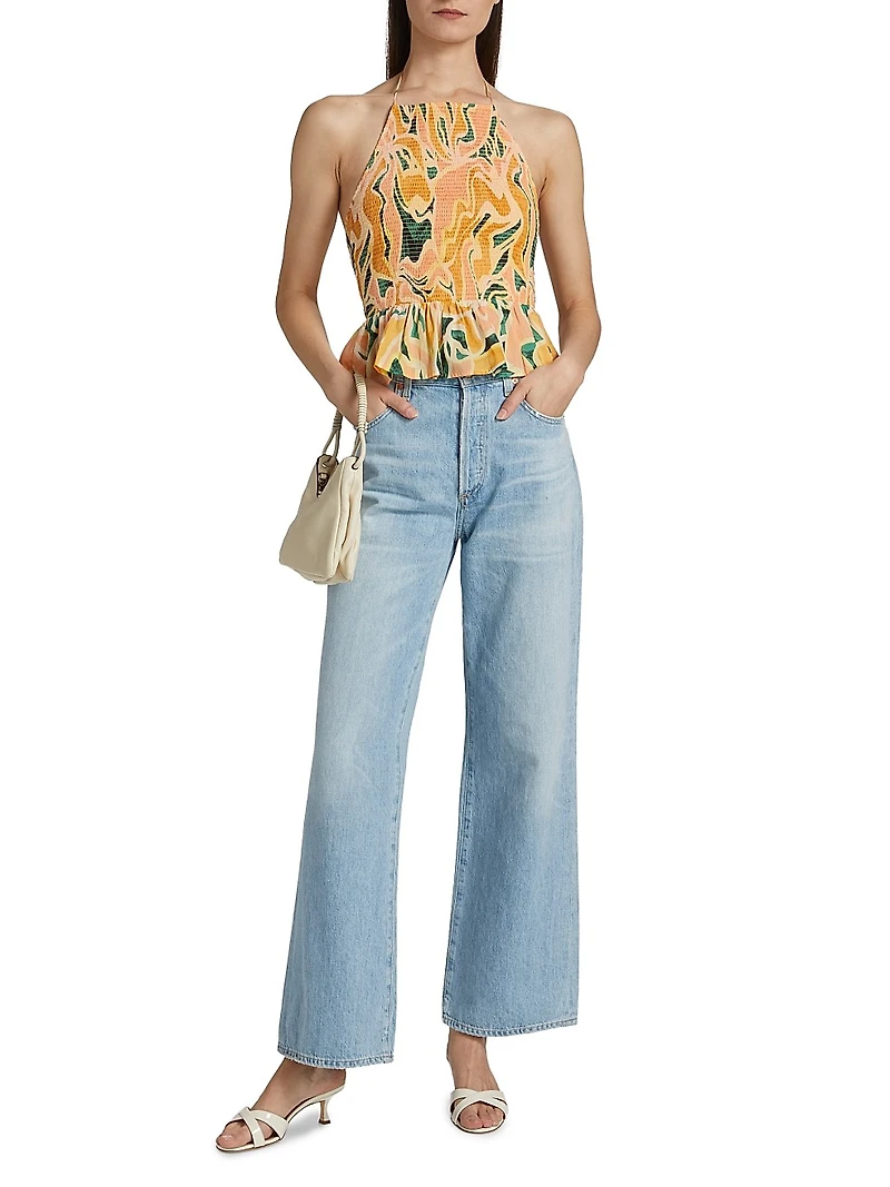 Gwendolyn Abstract Cotton Sleeveless Top