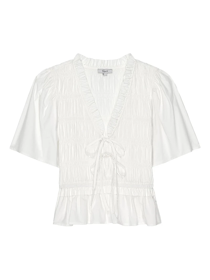 Portia Gathered Tie-Front Top