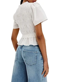 Portia Gathered Tie-Front Top
