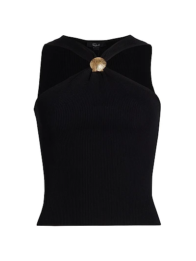Senna Rib-Knit Halterneck Tank