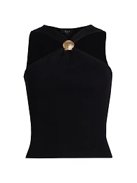 Senna Rib-Knit Halterneck Tank