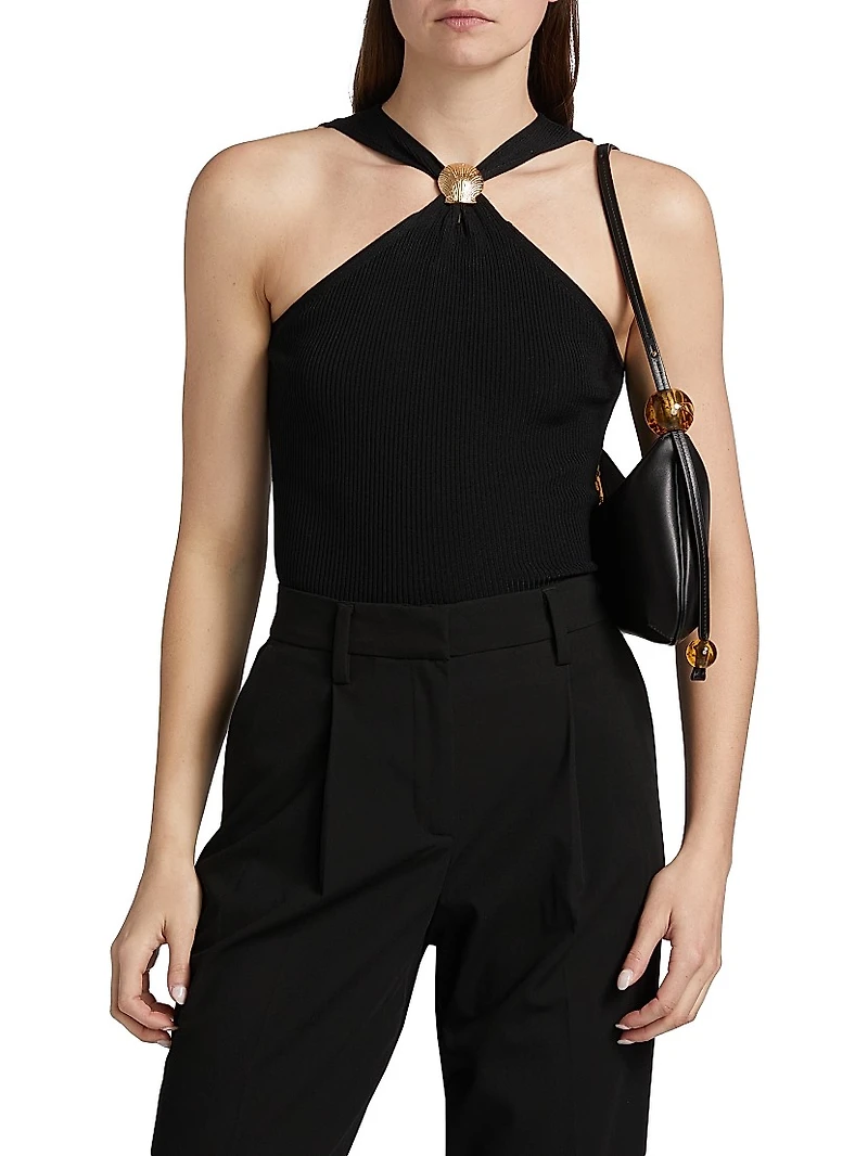 Senna Rib-Knit Halterneck Tank