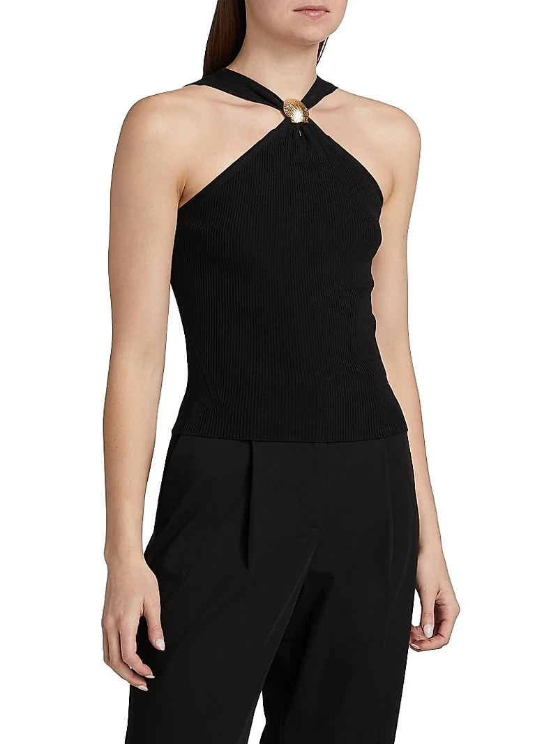 Senna Rib-Knit Halterneck Tank