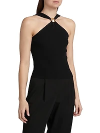 Senna Rib-Knit Halterneck Tank