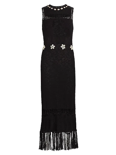 Kiana Stretch-Cotton Knit Midi-Dress
