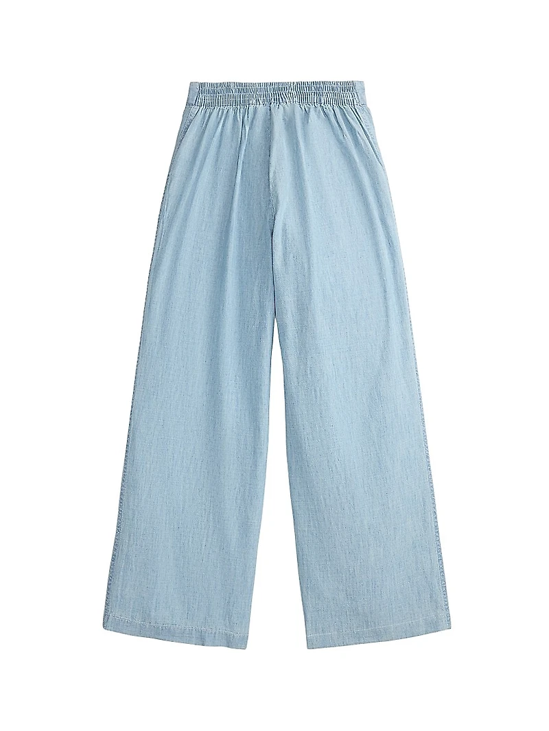 Girl's Chambray Wide-Leg Pants