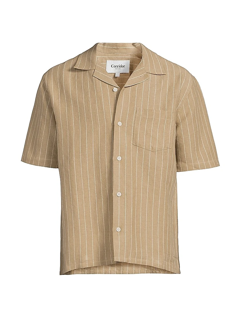 Boulder Retro Linen-Cotton Camp Shirt
